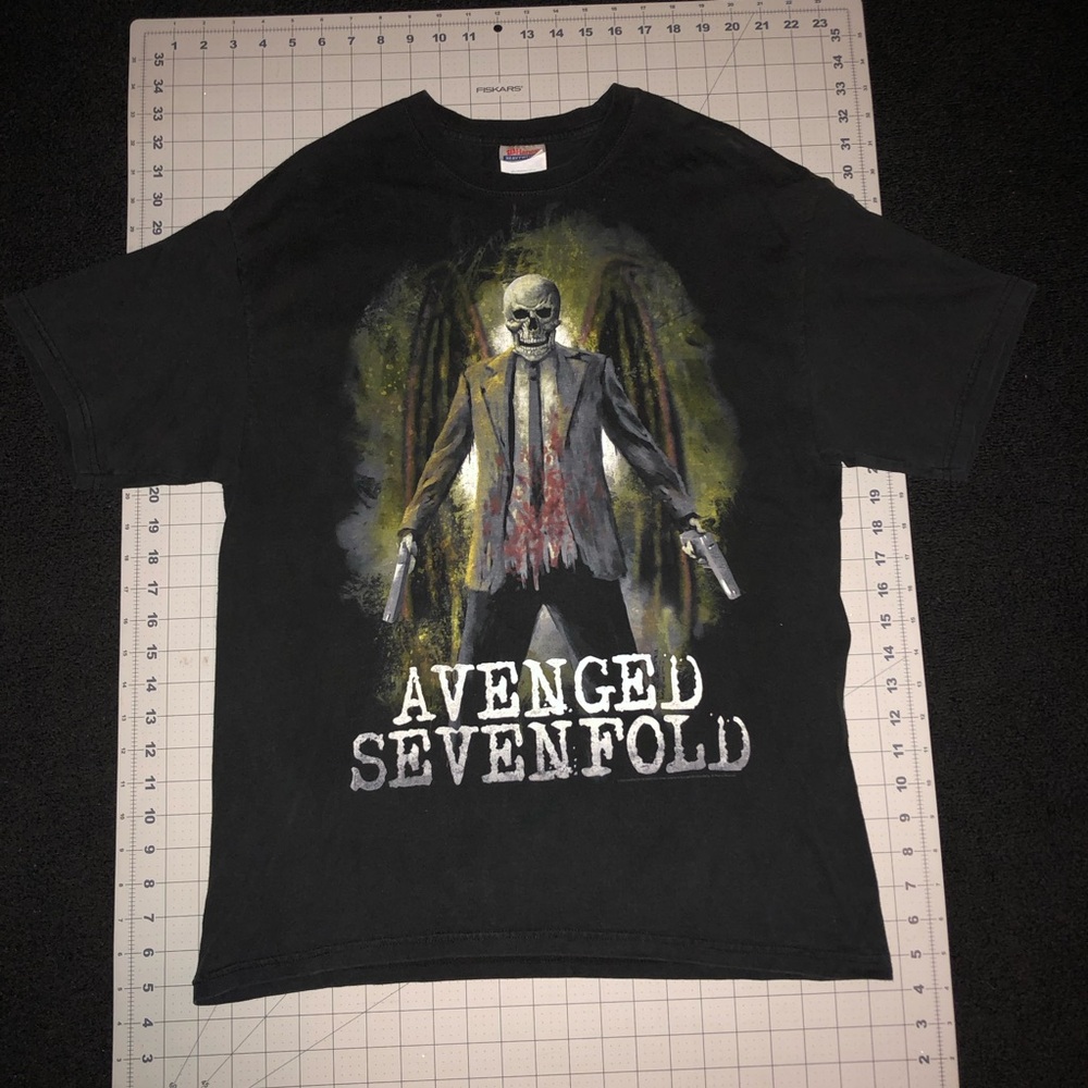 RARE. Avenged Sevenfold (band). Size Large. Black color. Short Sleeve Shirt.